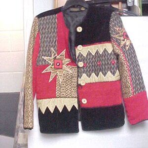Allure Sweaters Women's Y2k Patchwork Cardigan Blazer size m